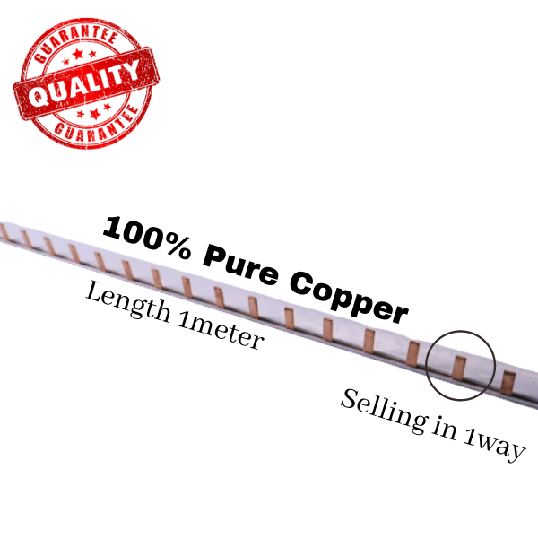 [1METER/6WAY] SINGLE PHASE MCB COPPER BAR / MCB COPPER BUS BAR WITH PVC INSULATED