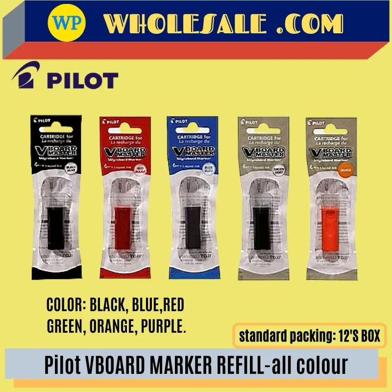 PILOT WBV WHITEBOARD REFILL CARTRIDGE -ALL COLOUR / Pilot / Whiteboard Refill / Whiteboard Marker / Marker Refill / V Board / Pilot WBV Whiteboard Refill Catridge