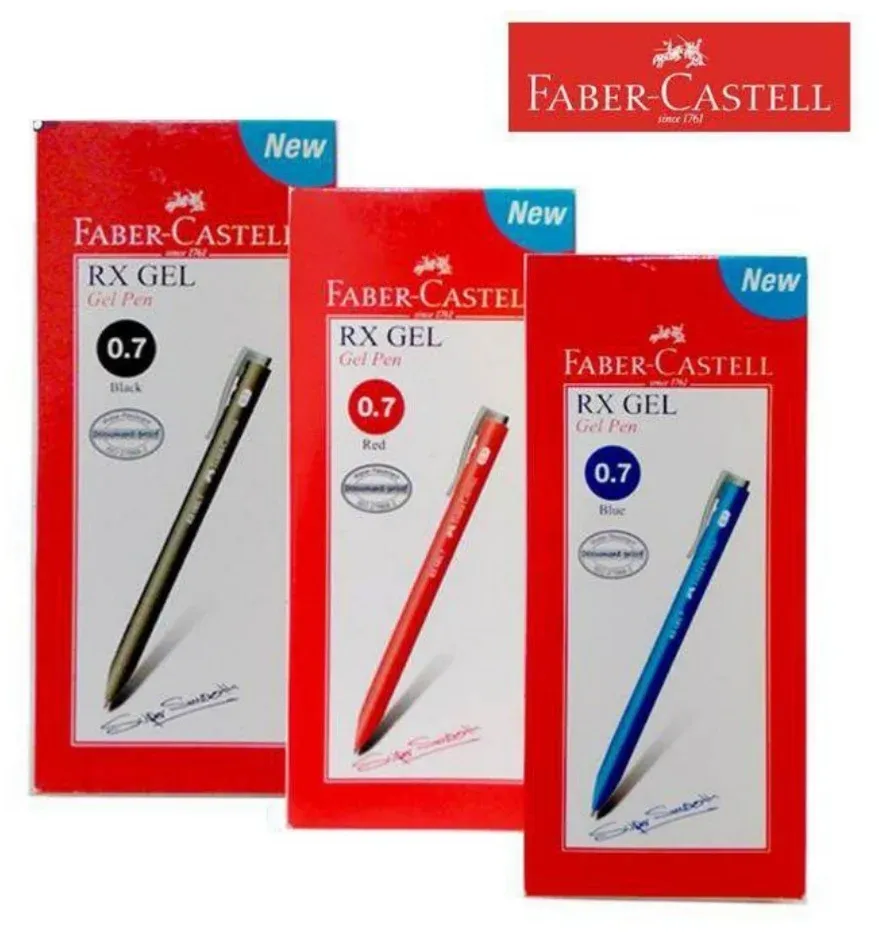 Faber castell gel pen RX 0.5/0.7 (blue, black, red) , 10pcs/box