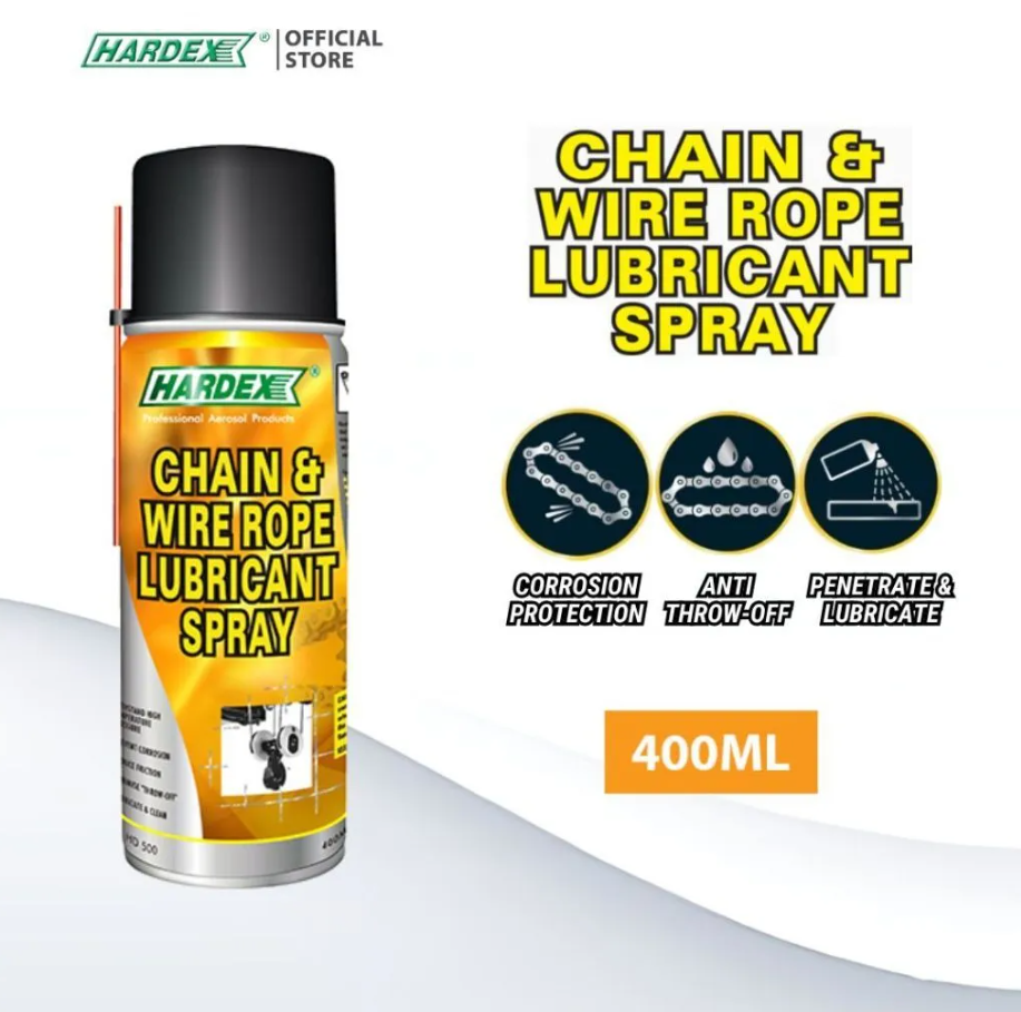HARDEX HD500 CHAIN AND WIRE ROPE LUBRICANT SPRAY (400ML)
