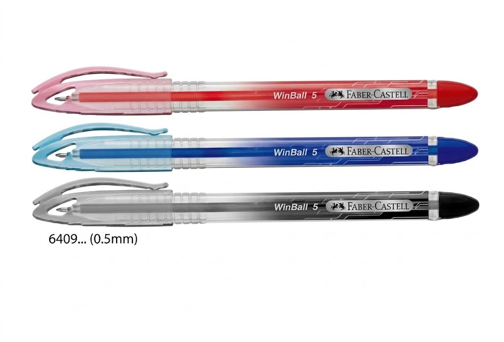 FABER-CASTELL CX PLUS BALL PEN & WIN BALL PEN (BLACK/BLUE/RED) For 12pcs & 6pcs WIN6409 Blk 0.5 12pc PEN-542422-KK