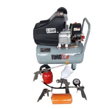 Eurox EAX2524 24L 2.5HP 8Bar Air Compressor With Air Tool 5 Pcs