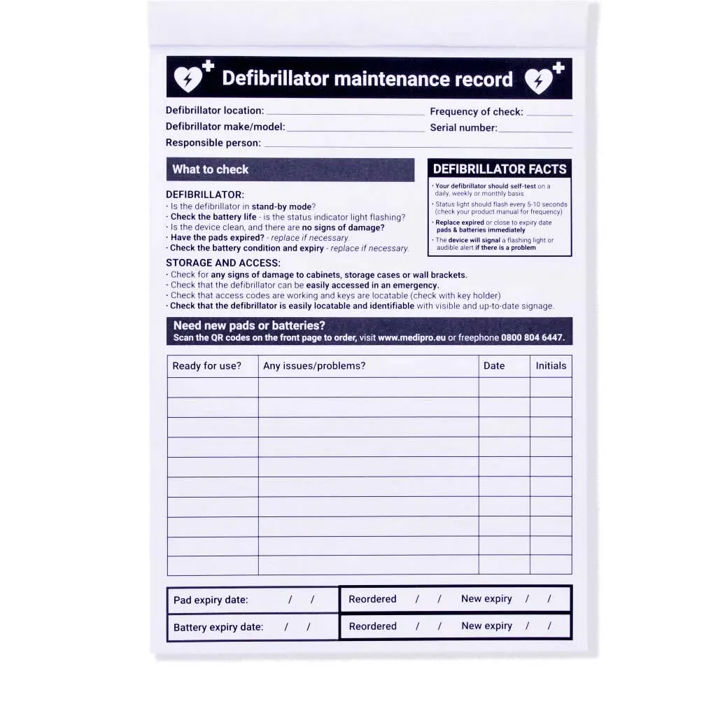 DOC BOOKLET - DEFIBRILLATOR CHECKLIST BOOK