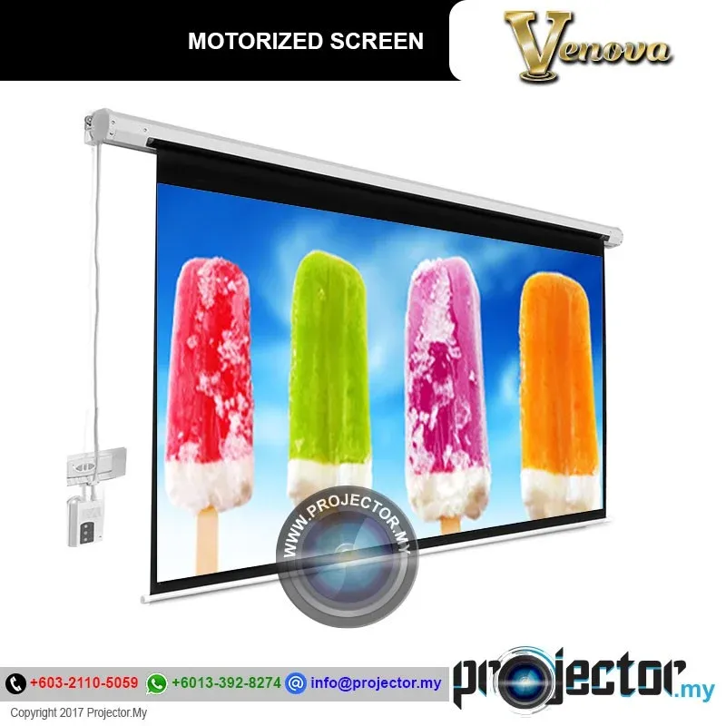 VENOVA 70" x 70" (6'x6') MOTORIZED/ELECTRIC LCD PROJECTOR SCREEN 4:3 PROJECTION