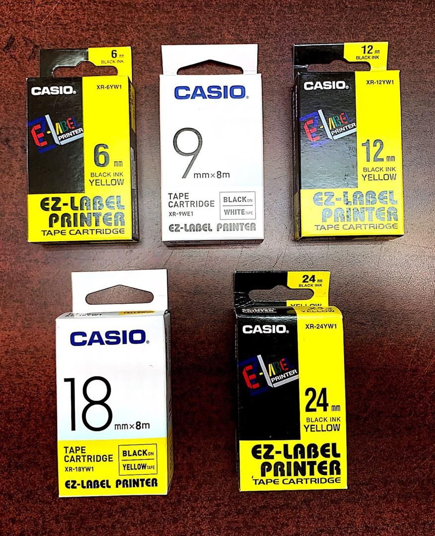 CASIO LABEL EZ LABEL / CARTRIDGE REFILL / 6MM / 9MM / 12MM / 18MM / 24MM / CASIO LABEL