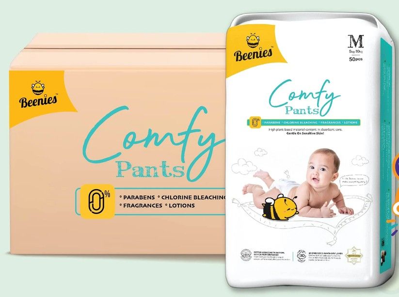 Beenies Diapers Comfy Pants Jumbo Pack  / Lampin Bayi Diapers Jenis Seluar M / L / XL / XXL / XXL / XXXL - 1 packs M50 Pants 1PackNew SL-11110-11113-NEW-KK