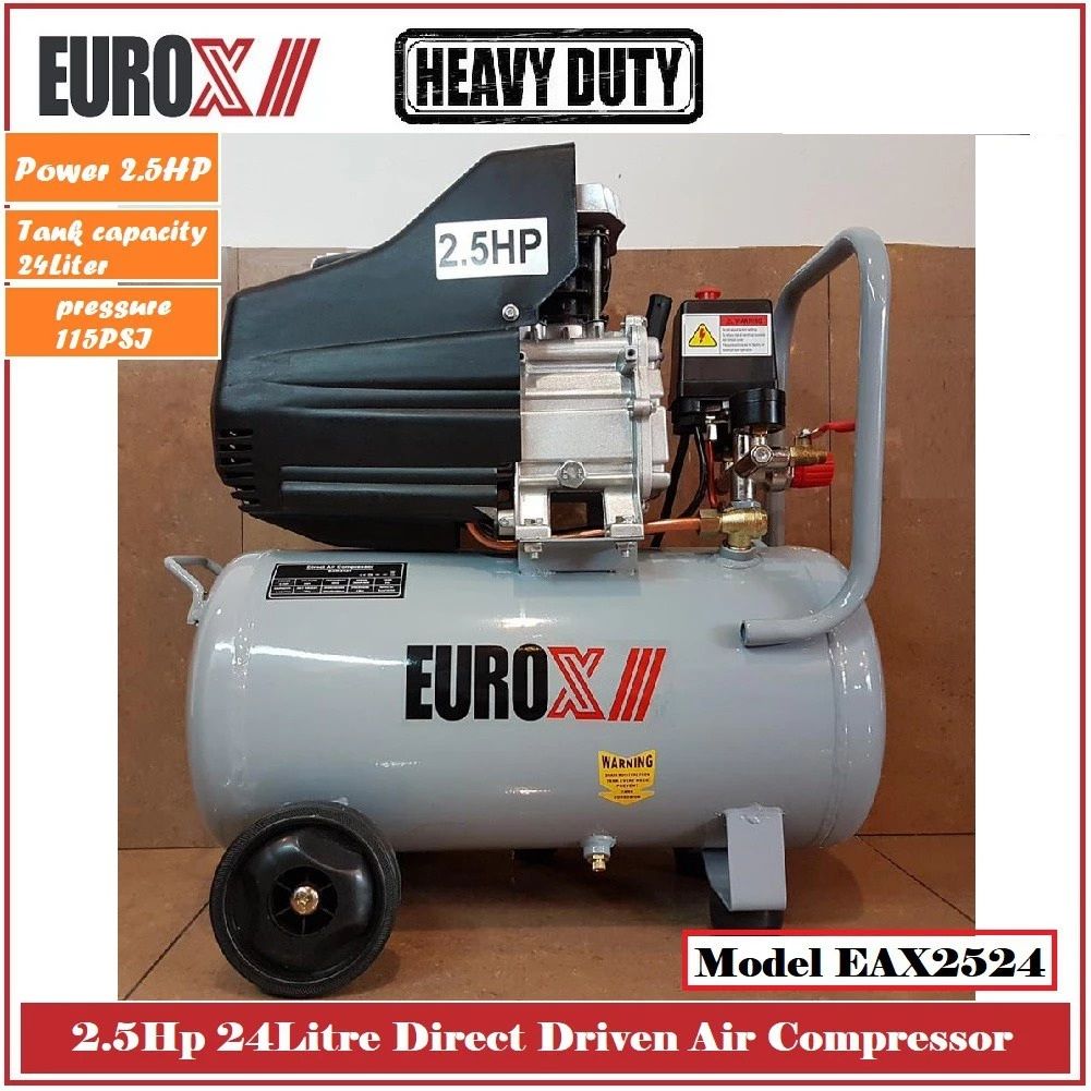 EUROX EAX2524 2.5Hp 24L Direct Driven Air Compressor