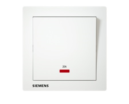 SIEMENS RELFA 5TA1361-3PC01 20A DOUBLE POLE SWITCH WITH NEON INDICATOR (WHITE)