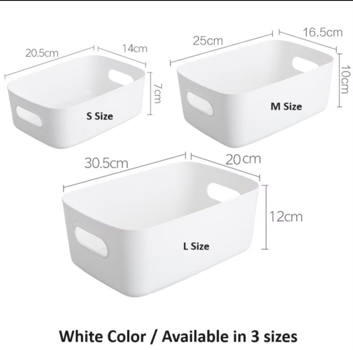 Multipurpose Muji Style Plastic Storage Organizer Basket- Large (L)