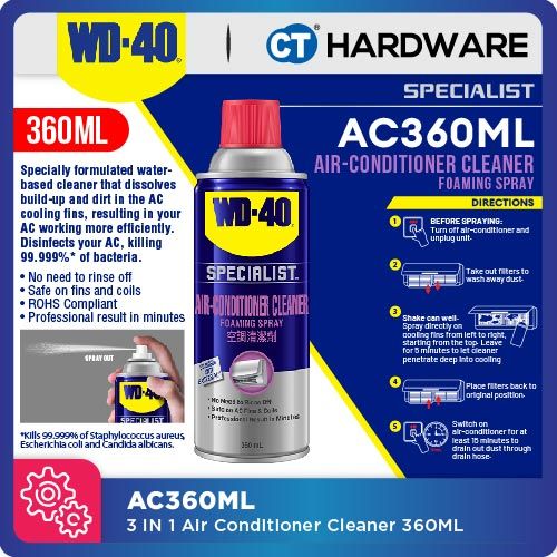 WD-40 SPECIALIST庐 AC360ML 3 In 1 Air Conditioner Cleaner 360ml