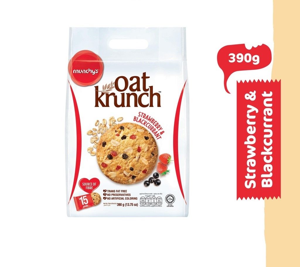 Munchy's Oat Krunch Biscuit - Strawberry & Blackcurrant (390g)