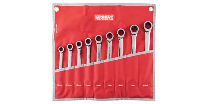 10-19mm RATCHET COMBINATIONSPANNER SET 9PC