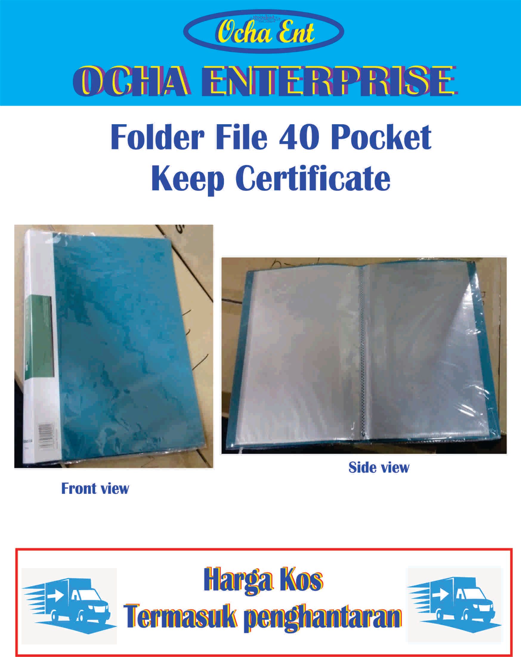 ocha Folder File 40 Pocket Keep Certificate