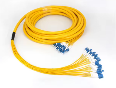 32C Fiber Cord Cable LCU-LCU , G.652D , 2mm jacket Yellow Colour , 1meter fan-out , total length include fan out 15meter