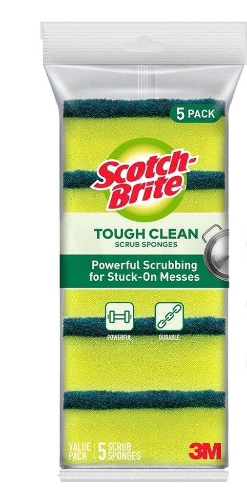 3M Scotch Brite Heavy Duty / Touch Clean Scouring Sponge 5 Pcs Value Pack