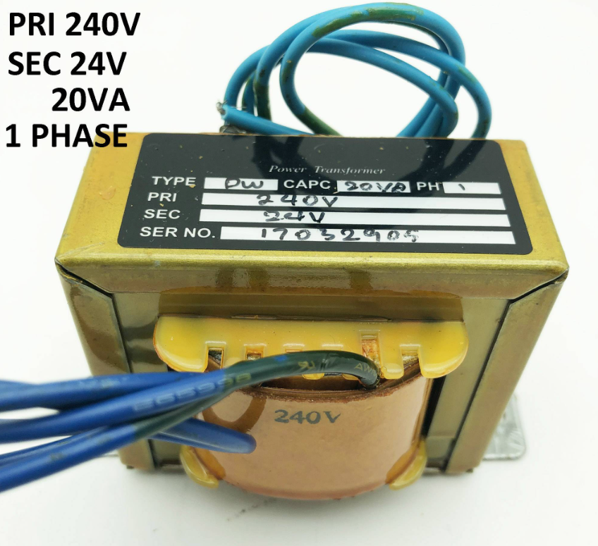 CHASSIS MOUNTING POWER TRANSFORMER ADAPTOR 240V 24V 20VA SINGLE PHASE
