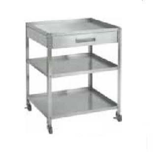 Temo Stainless Steel Trolley 3-Shelf + 1 Drawer 900 x 600 x 900mm