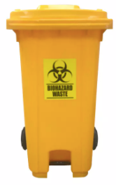 BIOHAZARD YELLOW WASTE BIN (120 LITER)