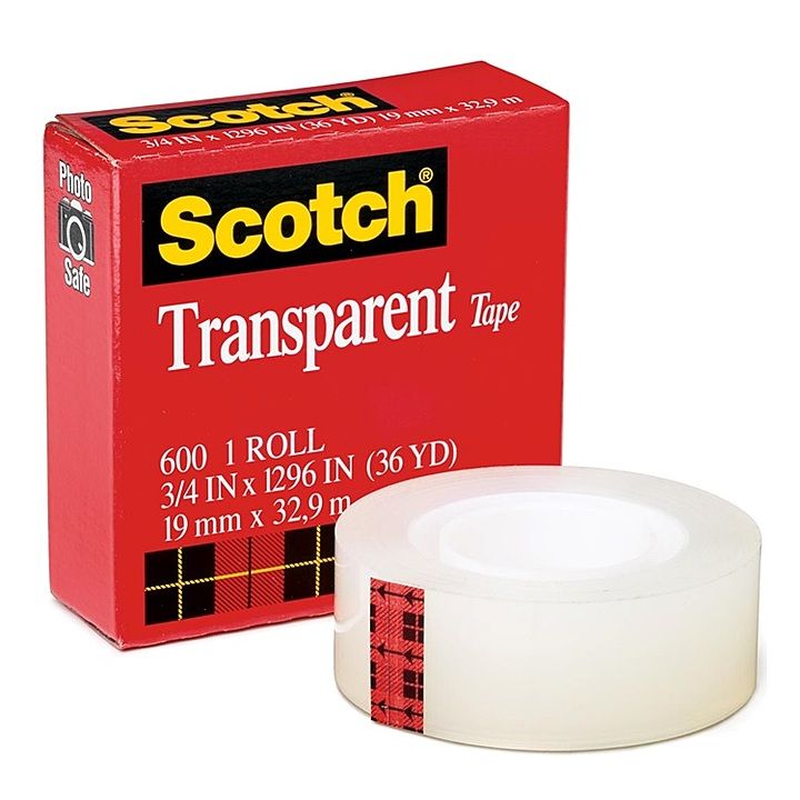 3M *3M Scotch 600 Transparent Permanent Tape - 12.7mm x 32.9m [6s]