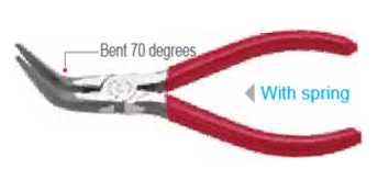 Temo 6"/150mm Electronics 70掳 Bent Nose Pliers
