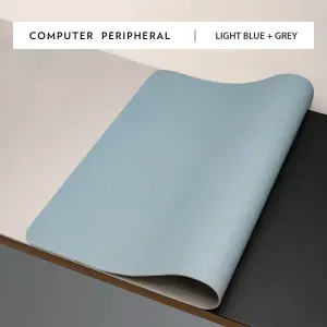 High Quality Waterproof PU Leather Mousepad Keyboard Mat (Stitched) Blue Silver pad,80 X 40CM MP-6030-KK
