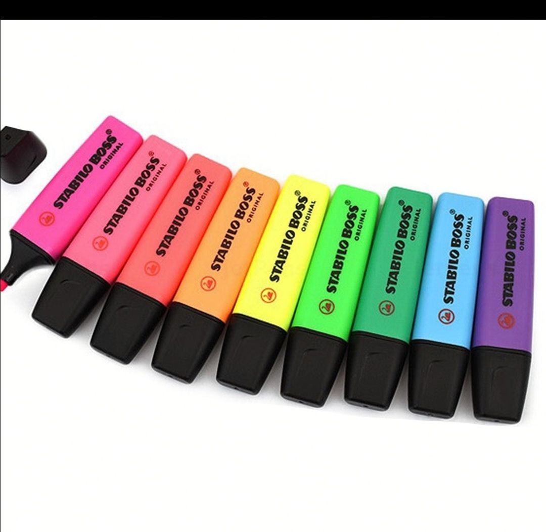 Stabilo Boss Highlighter ( 10pcs/box) - pink, orange, yellow, green, blue, purple