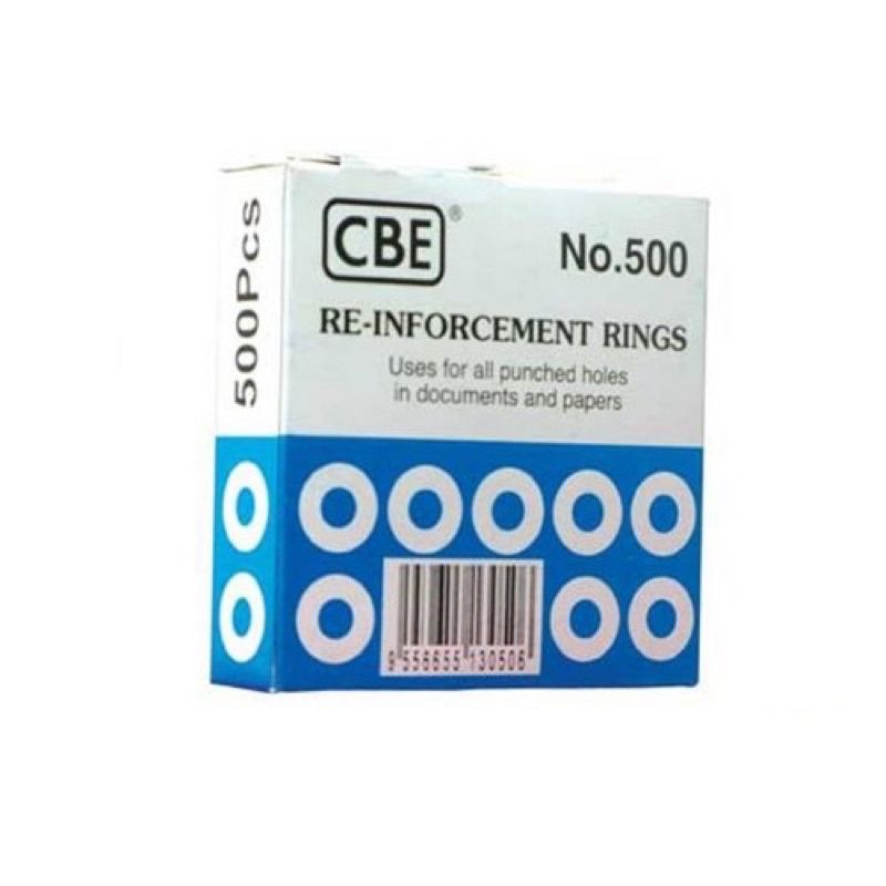 CBE Reinforcement Ring No.500 Punched Holes Documents Papers Stationery Paper Organizer White/Transparent