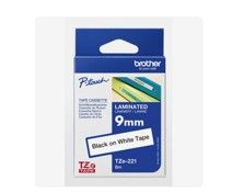 Brother-compatible TZe Laminated label tape strong adhesive 9mm (Black on White)