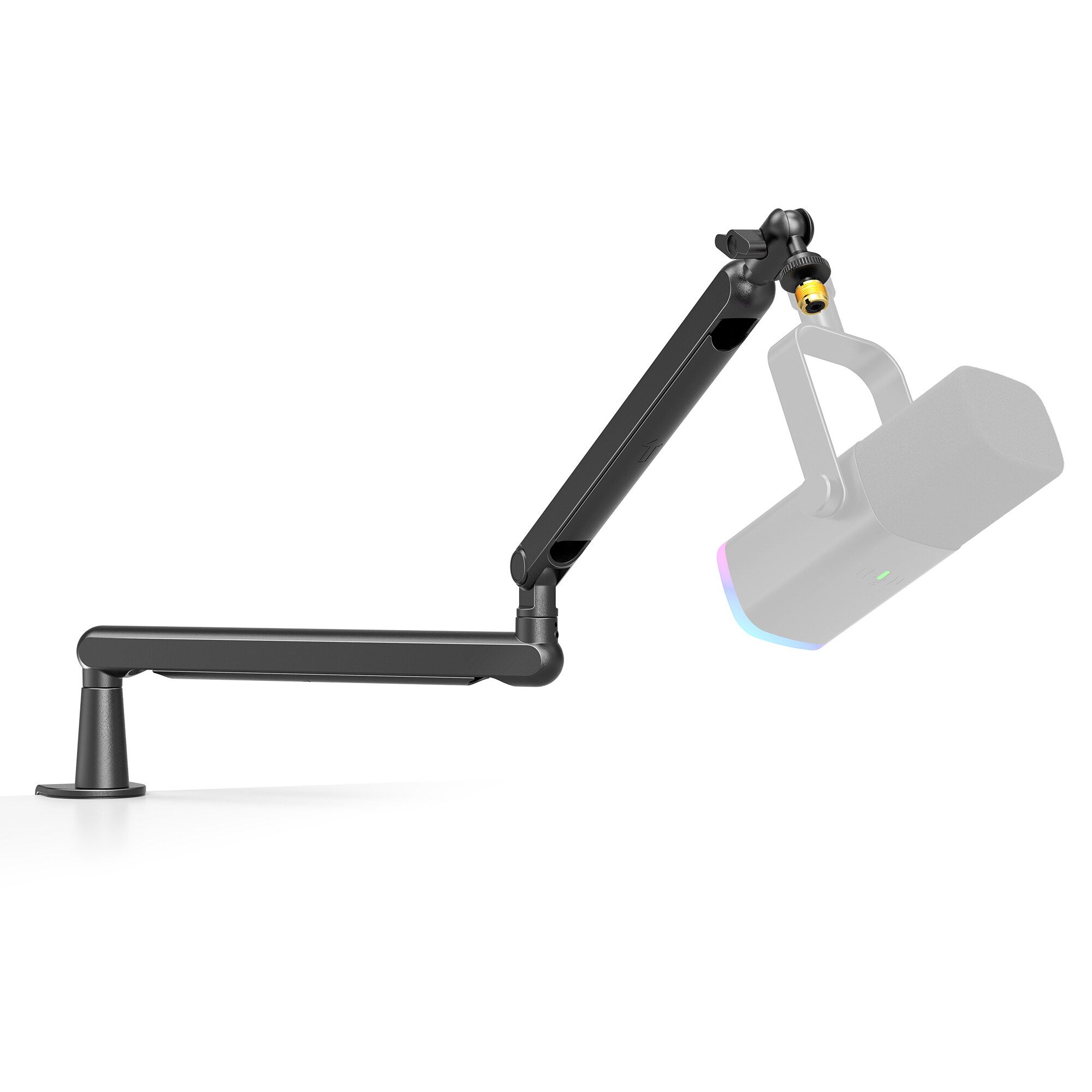 FIFINE BM88 Microphone Boom Arm, Low Profile Adjustable Stick Microphone Arm Stand with Desk Mount Clamp, Screw Adapter, Cable Management, for Podcast Streaming Gaming Studio