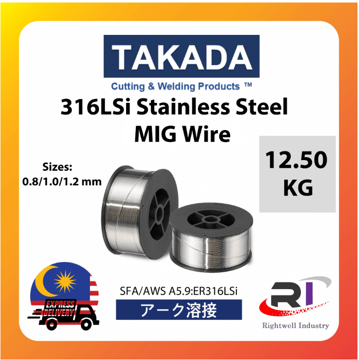 RIGHTWELL TAKADA MIG WELDING STAINLESS STEEL WIRE 316LSI (12.5KG)