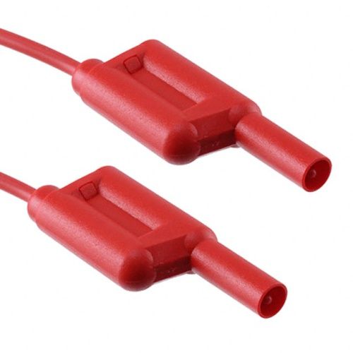 Fluke PATCH 6727-2 Multi-stacking 4mm Banana Plug Patch Cord, 1.2 M Silicone, Red