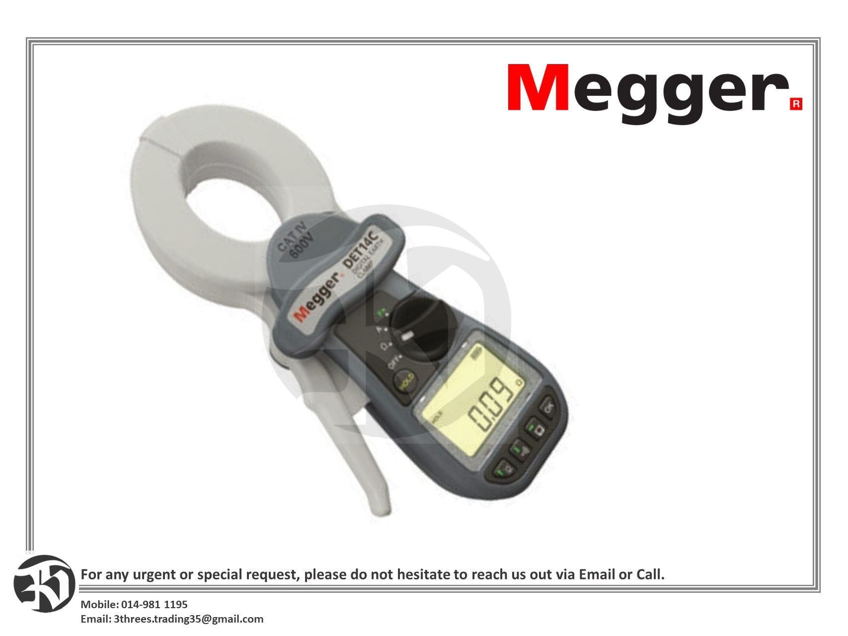 MEGGER DET14C Earth Tester 1.5kΩ CAT IV 600 V