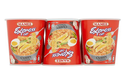 MAMEE EXPRESS CUP CURRY FLAVOUR INSTANT NOODLES 6 X 60G