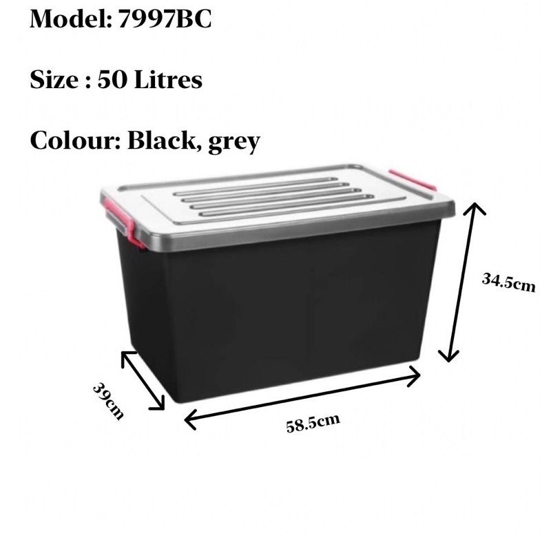 Storage Box With Wheel / Bekas Simpanan Dengan Roda 50 litre