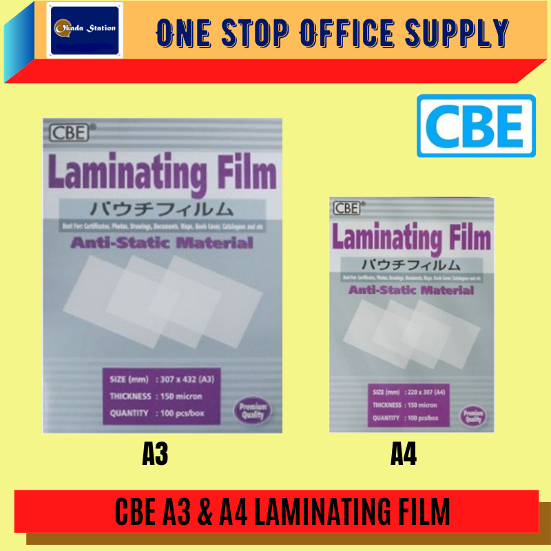 CBE / LAMINATING FILM / 150 MICRON / A4 / A3 / HATA /