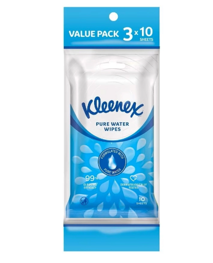 20x3x10s Kleenex Pure Water Wipes Bdl Pack (50043A)