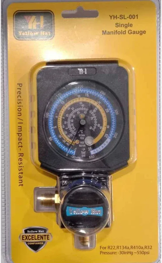 YELLOW HAT SINGLE MANIFOLD GAUGE YHSL001 GAS METER