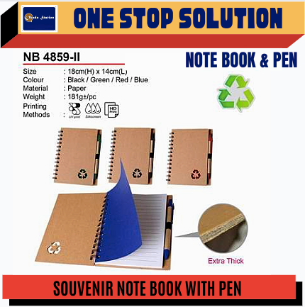 SOUVENIR / NOTE BOOK WITH PEN / NOTE BOOK / CENDERAHATI
