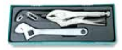 JONNESWAY 3PCS 10" PLIERS AND ADJUSTABLE WRENCH SET