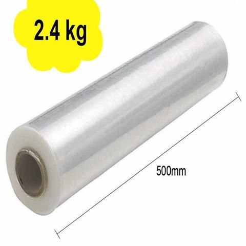 HENG SENG STRETCH FILM  CLEAR  ( NETT 2.4 KG )  500MM x 2.8KG x 23UM ( CORE 400G ) BIG NettGram-2.4kg