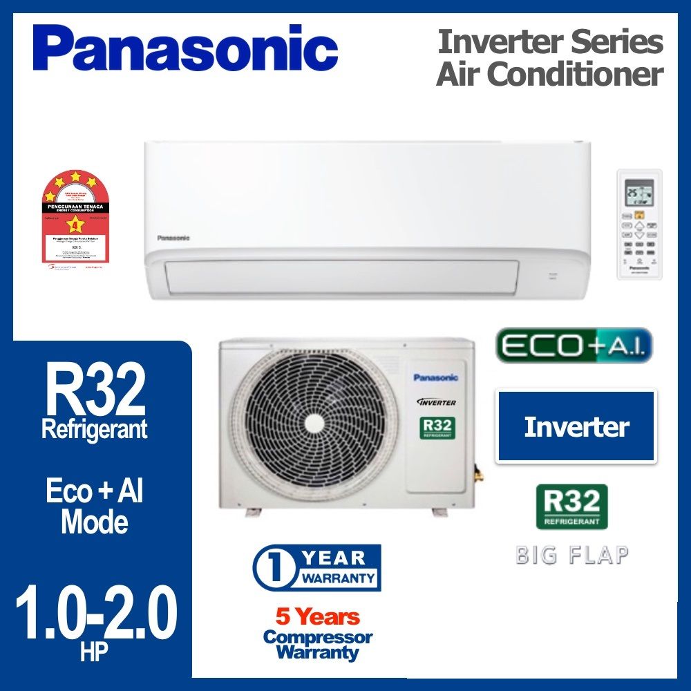 PANASONIC Inverter 1.5HP AirCond R32 Standard Air Conditioner