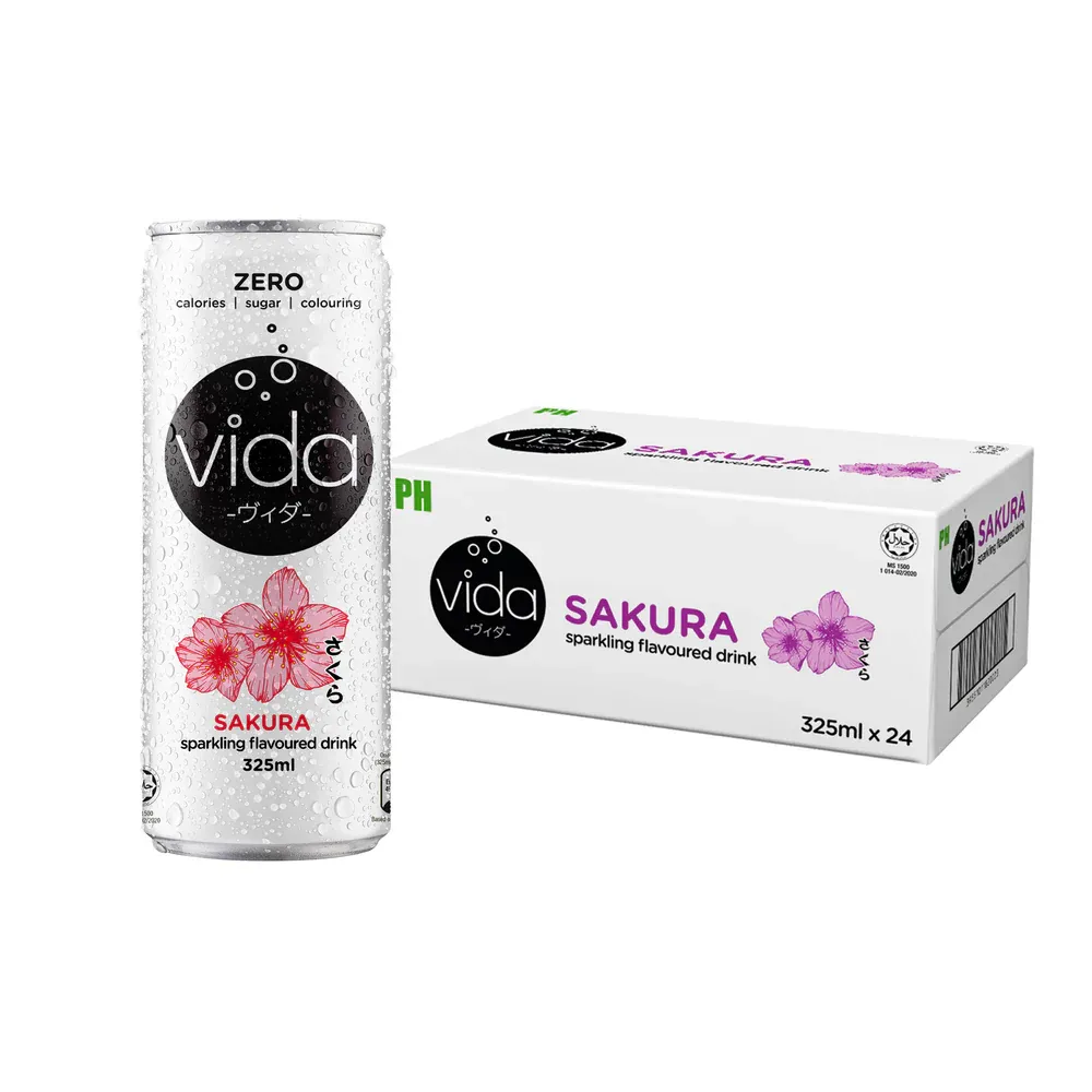Vida Zero Sparkling Drink Sakura 24 x 325ml
