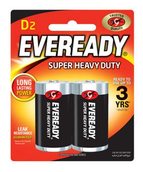 Eveready Super Heavy Duty Batteries D (2 Pcs) 1250BP2P