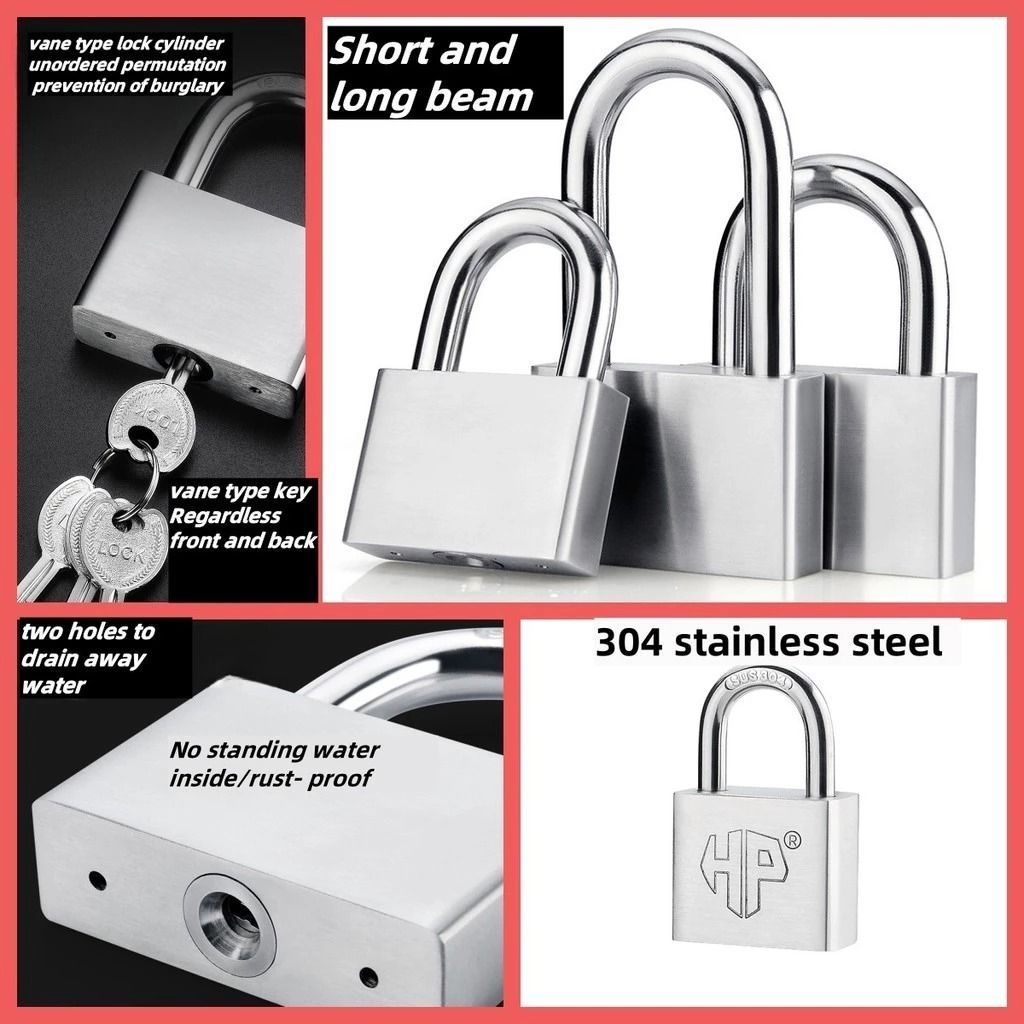 304 stainless steel padlock / Waterproof and rust-proof/prying-resistant outdoor lock/prevention of burglary anti-hydraulic shear