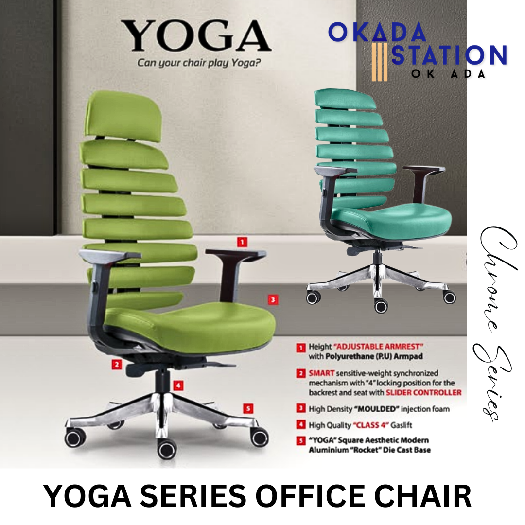 CLASSIC CHAIR YOGA PU LEATHER ERGONOMIC OFFICE CHAIR WITH ALUMINIUM LEG - ALL SIZE / CLASSIC CHAIR / OFFICE CHAIR / ERGONOMIC EXECUTIVE CHAIR / PU LEATHER OFFICE CHAIR / EXECUTIVE OFFICE CHAIR / ERGONOMIC OFFICE CHAIR / CHROME SERIES / YOGA CHAIR / CHAIR