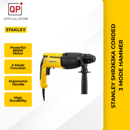 STANLEY SHR263KA CORDED 3-MODE SDS PLUS ROTARY HAMMER 800W | 26MM l PAKU TUKUL MOD | 多功能锤-