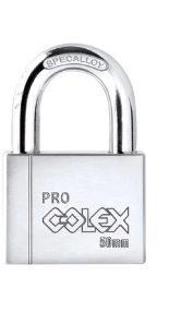 Colex Anti-Cut Stainless Steel Chrome Plated Safety Padlock, 50MM