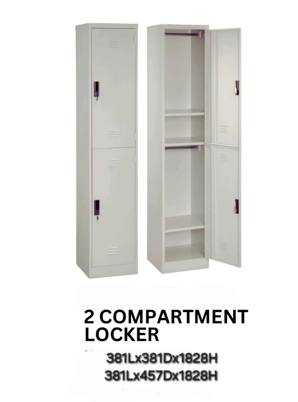 2 Compartment Steel Locker