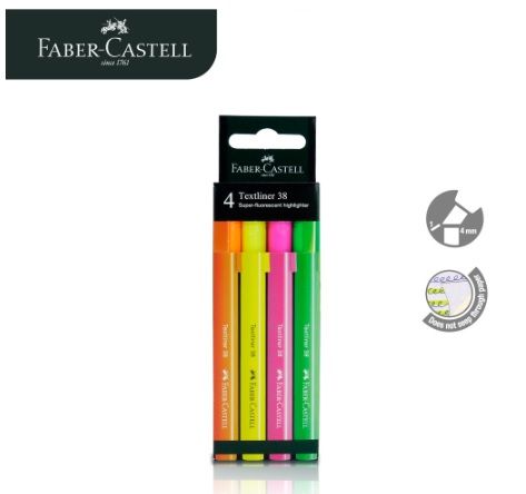 Faber-Castell *Faber-Castell Highlighter Pen Textliner 38 Superflourescent Marking Textmarker