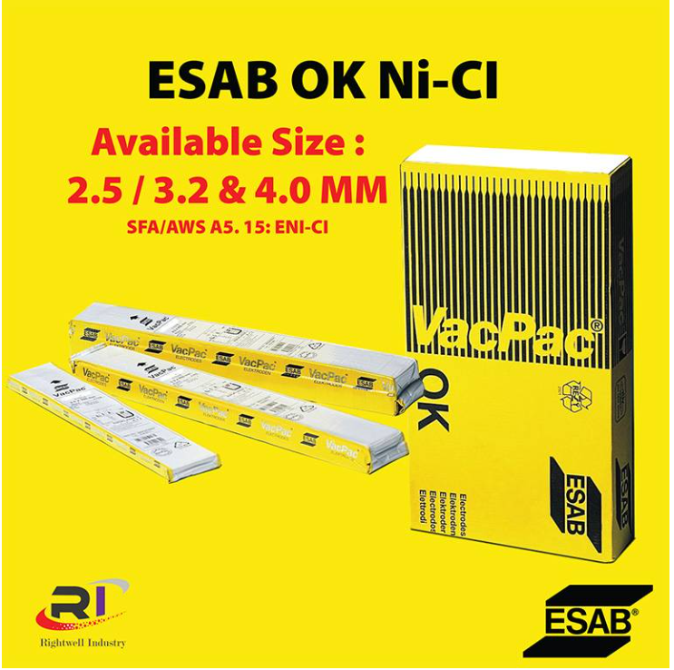 RIGHTWELL ESAB OK NI-CL VP CAST IRON WELDING ELECTRODE (AWS ENI-CL)